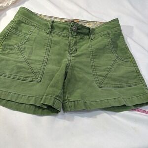 Women's Dark Green PrAna Branded Sancho Shorts  Corduroy, Big Pockets Size 4 538
